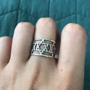 Genuine silver Star of David ring
